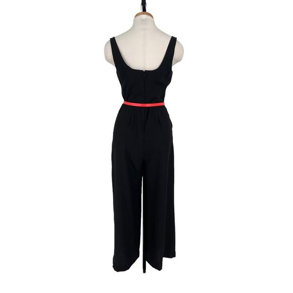Banana Republic Wide Leg Jumpsuit Black Size 6 Crepe Modern Pockets - Picture 3 of 11